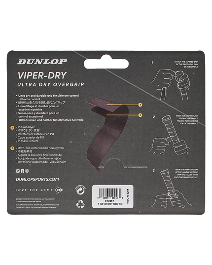 Dunlop Viper Dry Overgrip black back